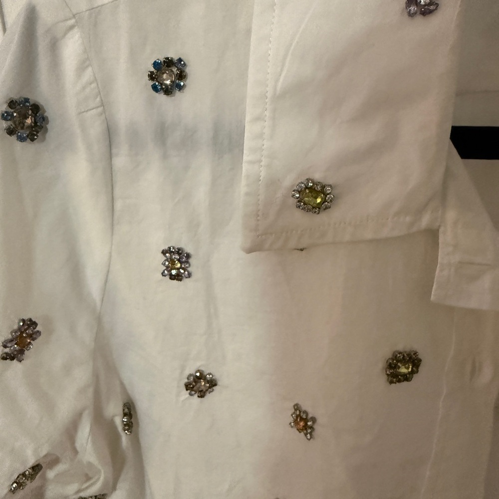 J. Crew White Shirt with Colorful Embellishments - Picture 3 of 5